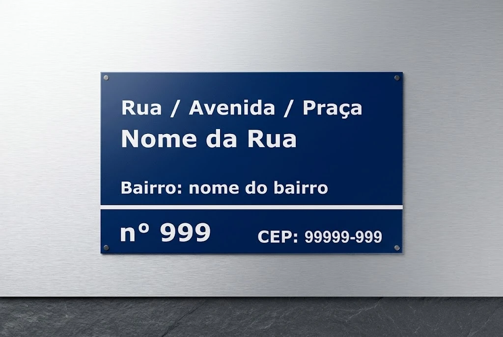 PLACA DE RUA C/ ENDEREÇO